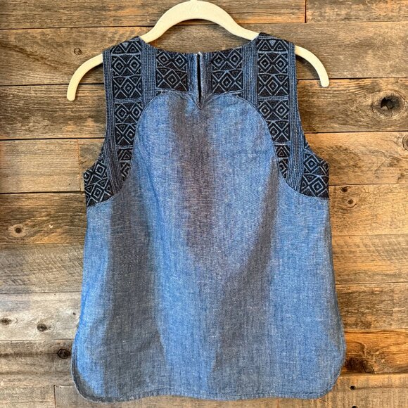 Madewell Embroidered Linen Tank in S - Picture 5 of 5
